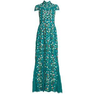 ALICE + OLIVIA Arwen Embroidered Godet Gown Size 12 NOWT